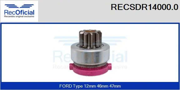 Pinion, starter (RECSDR14000.0)