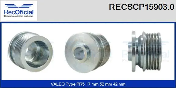 Belt Pulley, alternator (RECSCP15903.0)