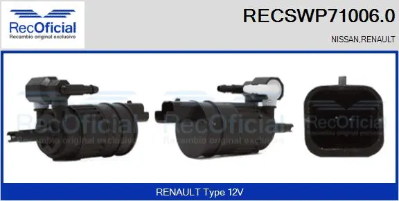 Washer Fluid Pump, window cleaning (RECSWP71006.0)