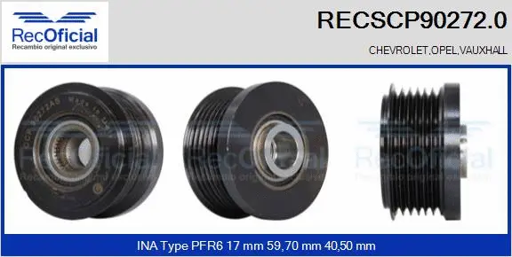 Belt Pulley, alternator (RECSCP90272.0)