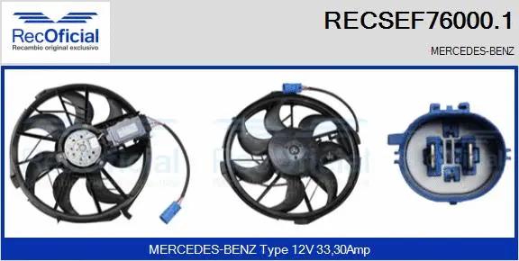Electric Motor, radiator fan (RECSEF76000.1)