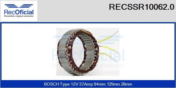 Stator, alternator (RECSSR10062.0)