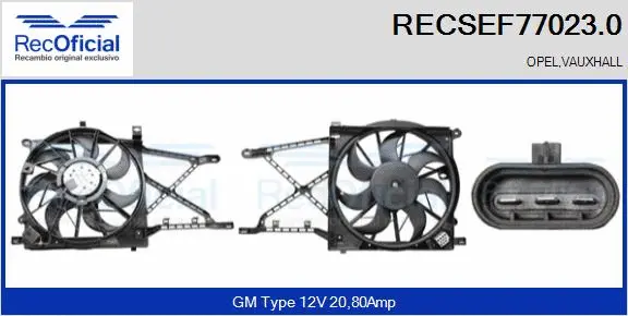Electric Motor, radiator fan (RECSEF77023.0)