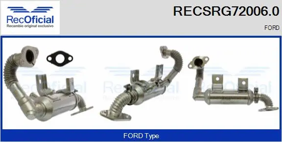 Cooler, exhaust gas recirculation (RECSRG72006.0)