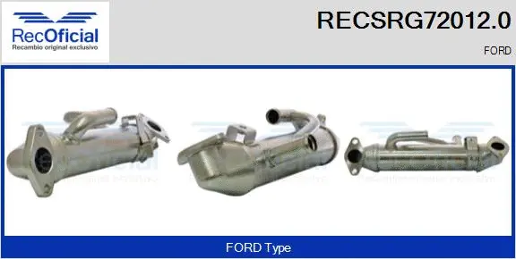 Cooler, exhaust gas recirculation (RECSRG72012.0)