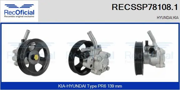Hydraulic Pump, steering (RECSSP78108.1)
