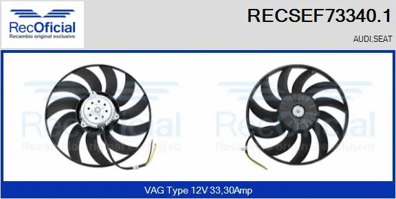 Fan, engine cooling (RECSEF73340.1)