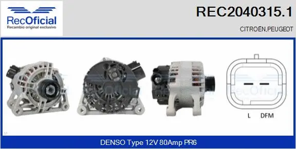 Alternator (REC2040315.1)