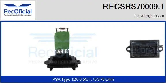 Resistor, interior blower (RECSRS70009.1)