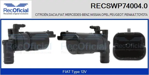 Washer Fluid Pump, window cleaning (RECSWP74004.0)