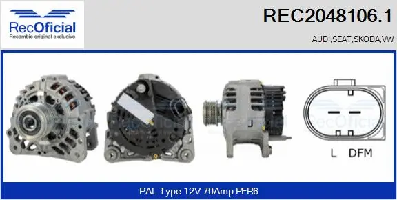 Alternator (REC2048106.1)