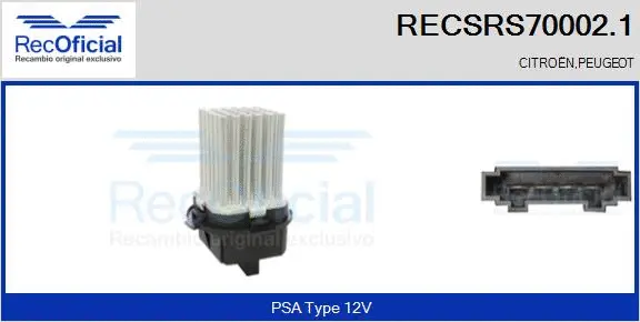 Resistor, interior blower (RECSRS70002.1)
