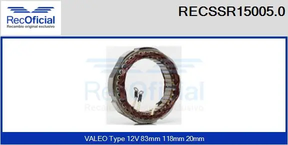 Stator, alternator (RECSSR15005.0)