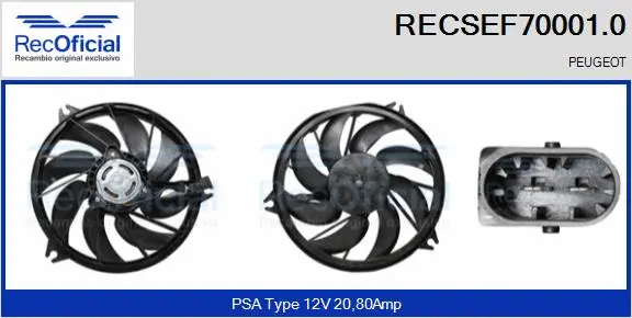 Electric Motor, radiator fan (RECSEF70001.0)