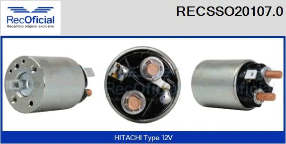 Solenoid Switch, starter (RECSSO20107.0)