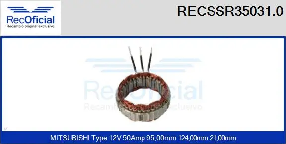Stator, alternator (RECSSR35031.0)