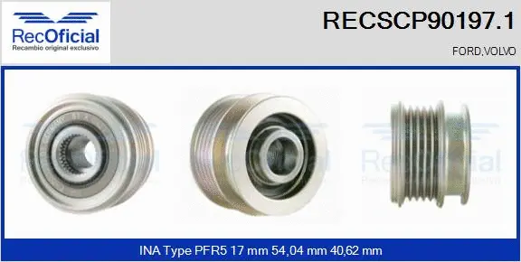 Belt Pulley, alternator (RECSCP90197.1)