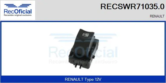 Switch, window regulator (RECSWR71035.0)