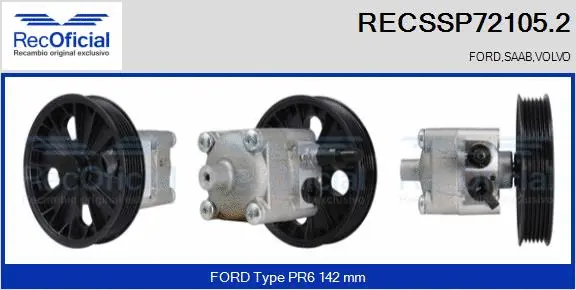 Hydraulic Pump, steering (RECSSP72105.2)