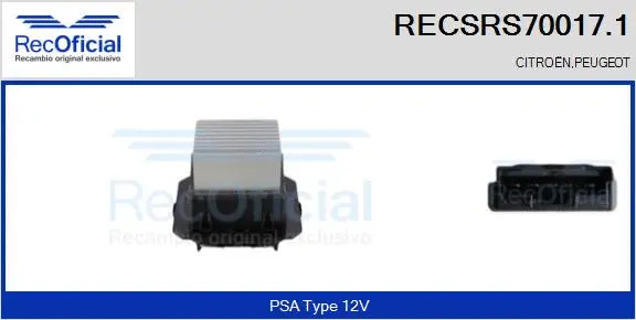 Resistor, interior blower (RECSRS70017.1)