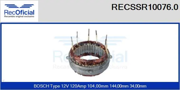 Stator, alternator (RECSSR10076.0)