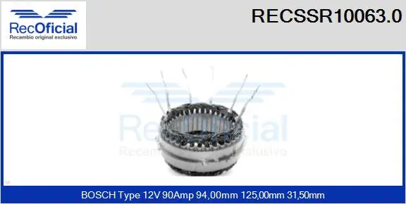 Stator, alternator (RECSSR10063.0)
