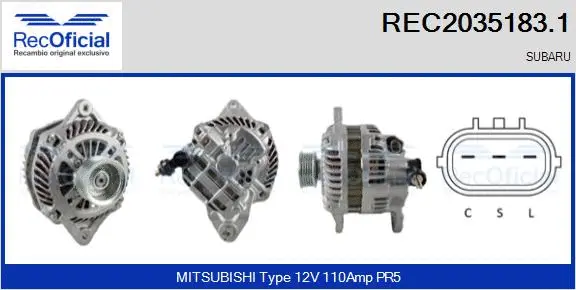 Alternator (REC2035183.1)