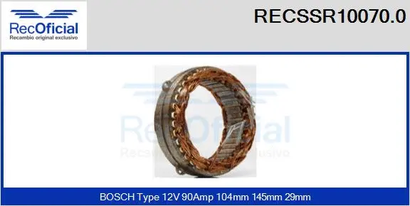 Stator, alternator (RECSSR10070.0)