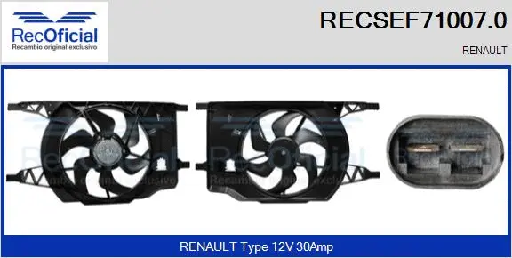 Electric Motor, radiator fan (RECSEF71007.0)