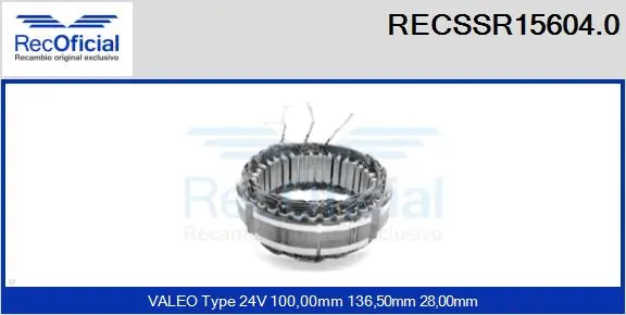 Stator, alternator (RECSSR15604.0)