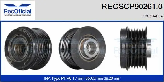 Belt Pulley, alternator (RECSCP90261.0)