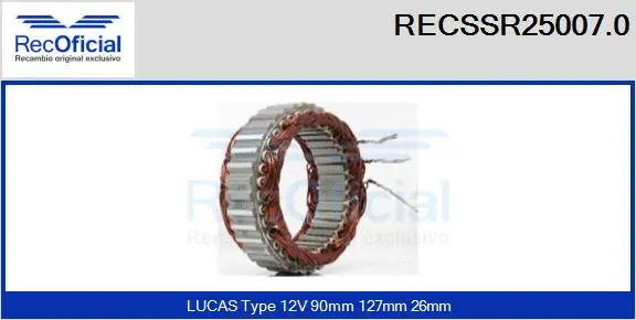 Stator, alternator (RECSSR25007.0)
