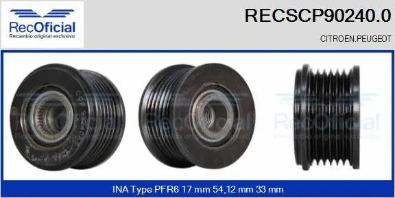 Belt Pulley, alternator (RECSCP90240.0)
