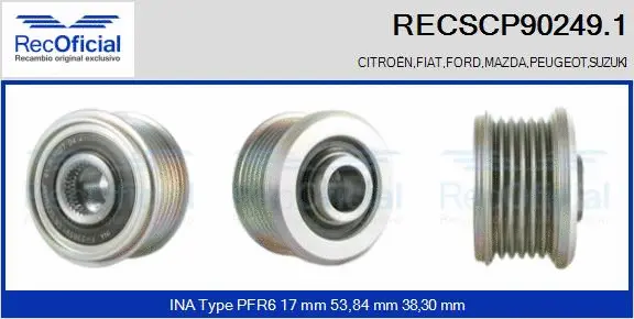 Belt Pulley, alternator (RECSCP90249.1)
