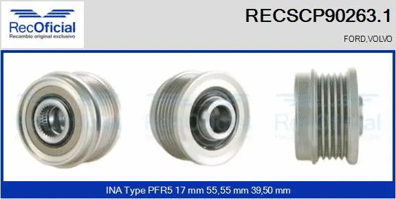 Belt Pulley, alternator (RECSCP90263.1)