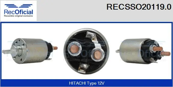 Solenoid Switch, starter (RECSSO20119.0)