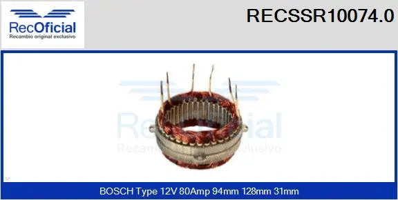 Stator, alternator (RECSSR10074.0)