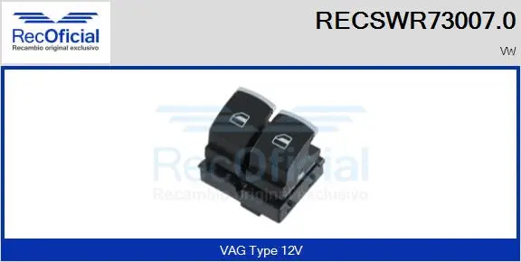Switch, window regulator (RECSWR73007.0)