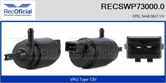 Washer Fluid Pump, window cleaning (RECSWP73000.0)