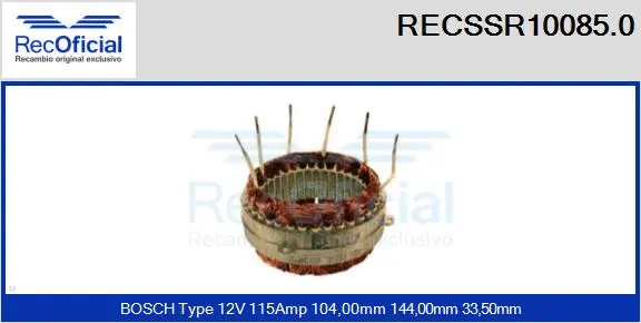 Stator, alternator (RECSSR10085.0)
