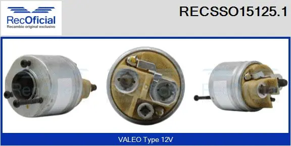 Solenoid Switch, starter (RECSSO15125.1)