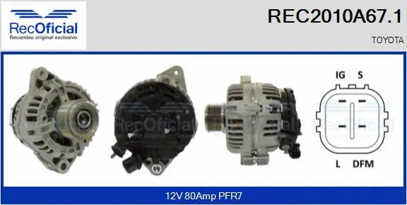 Alternator (REC2010A67.1)