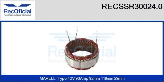 Stator, alternator (RECSSR30024.0)