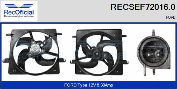 Electric Motor, radiator fan (RECSEF72016.0)