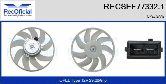 Fan, engine cooling (RECSEF77332.1)