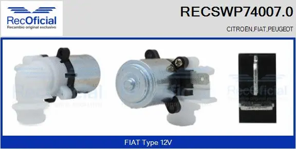 Washer Fluid Pump, window cleaning (RECSWP74007.0)