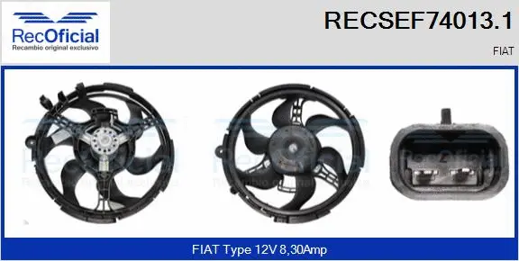 Electric Motor, radiator fan (RECSEF74013.1)