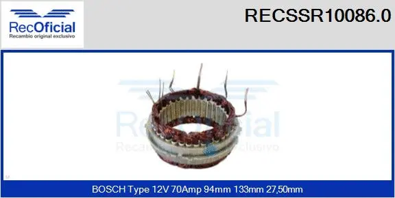 Stator, alternator (RECSSR10086.0)