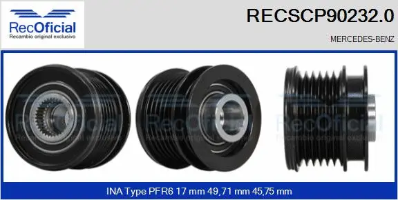 Belt Pulley, alternator (RECSCP90232.0)