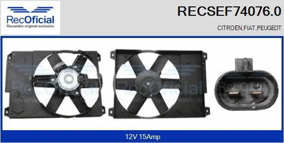 Electric Motor, radiator fan (RECSEF74076.0)
